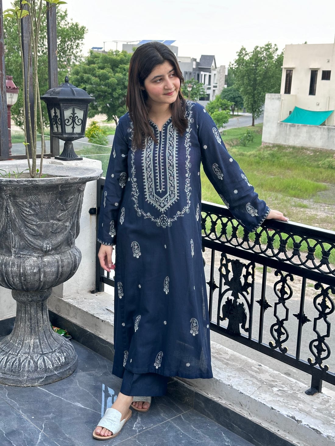 Elegant-2PC LAWN EMBROIDERED SHIRT AND TROUSER - 0005